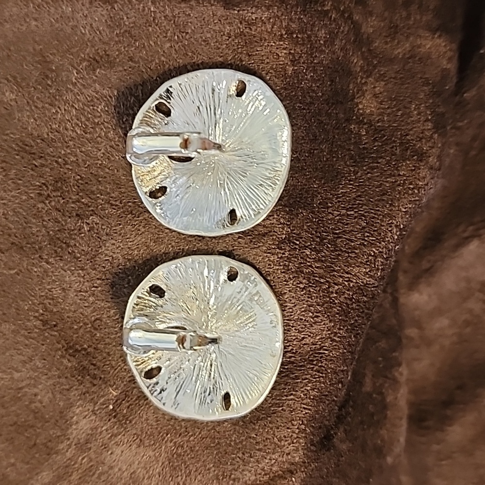 Sand dollar Clip Earrings - Picture 2 of 4